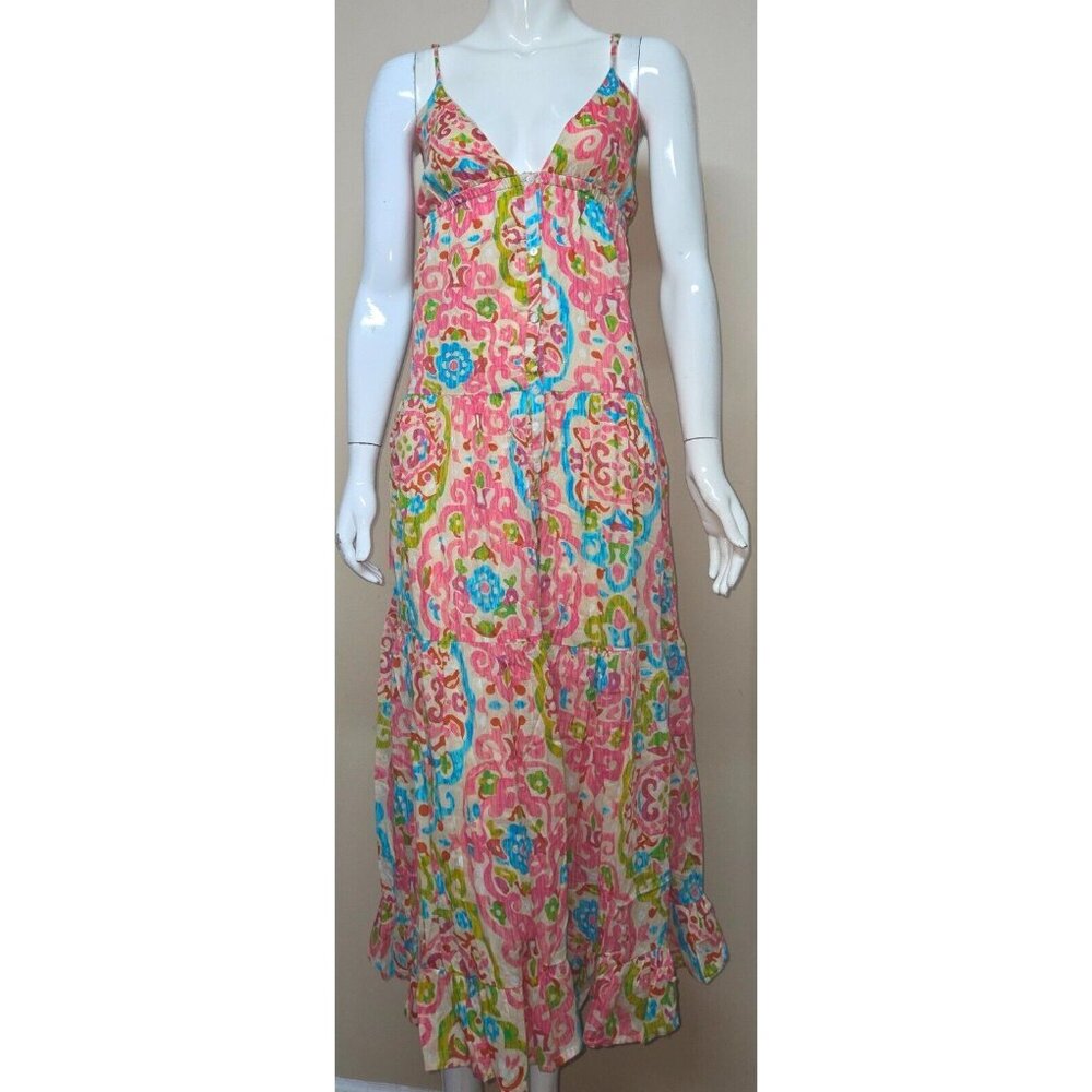 HOUSE OF HARLOW 1960 Floral Open Tie Back Tiered Boho Maxi Dress Size S NEW